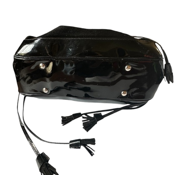 STUNNING Anne Fontaine Maureen Black Suede and Patent Shoulder Bag - Picture 6 of 12
